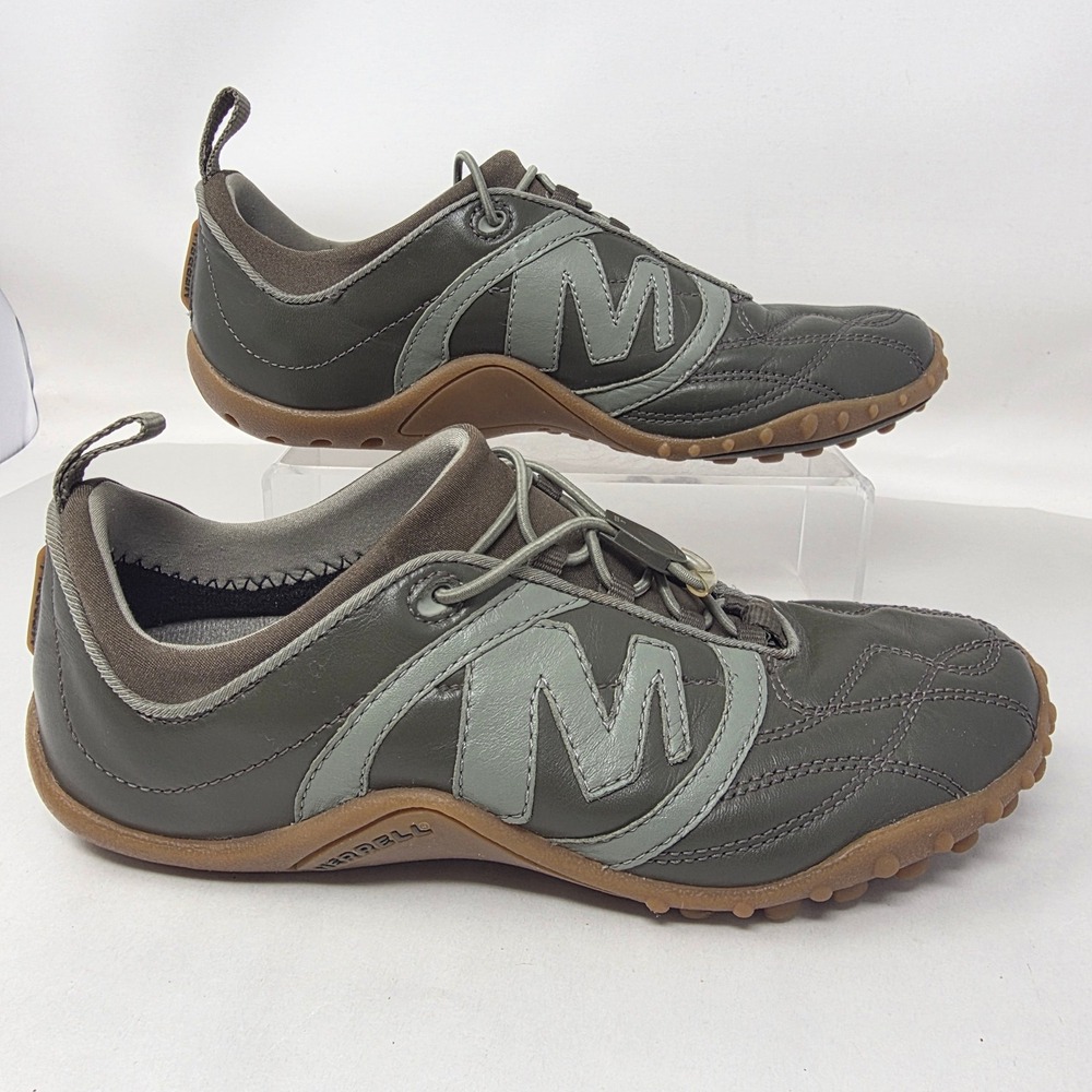 Merrell Striker Coal Sage Green Leather Shoes Womens 8.5 Hiking Athletic Good